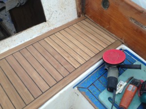 The starboard side of the bridge deck.