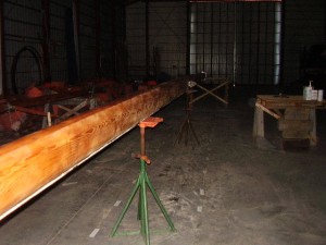 I was allowed the use of the indoor shed for my work on the masts and booms.