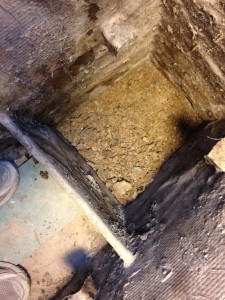 The top of step 6, showing the deterioration of the concrete at the top. 