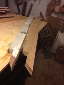 Making a new floor timber.