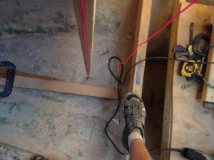 Establishing verticality using the plumb bob