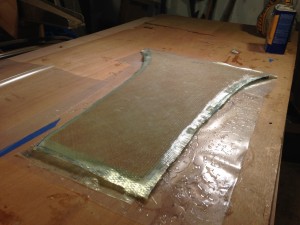 New bulkhead with fiberglass laminations